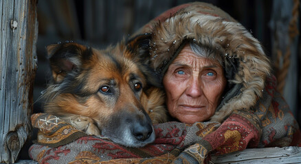 Bad weather, a woman looks sadly outside through a rainy window pane