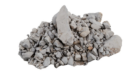 pile of rocks isolated on white