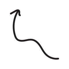 Organic Curvy Arrow - Modern Hand-Sketched