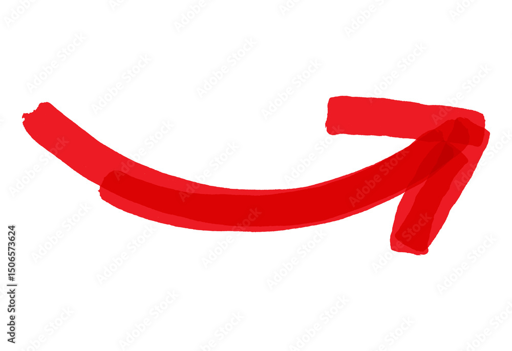 Poster red marker arrow, sketch arrow brush drawn, hand drawn arrow doodle style, decorative direction poin