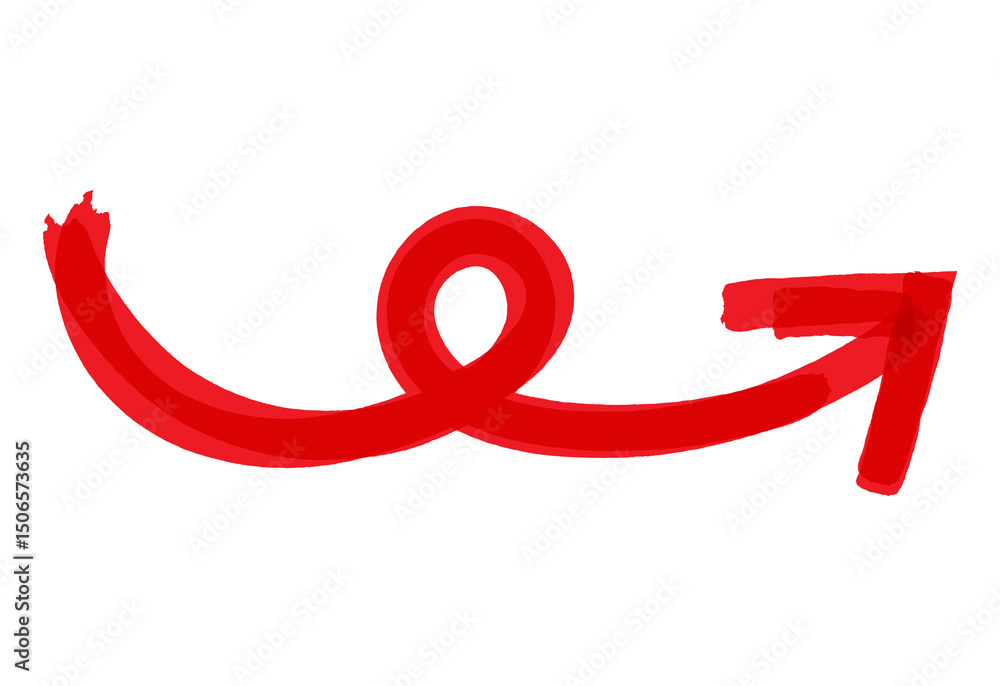 Poster red marker arrow, sketch arrow brush drawn, hand drawn arrow doodle style, decorative direction poin
