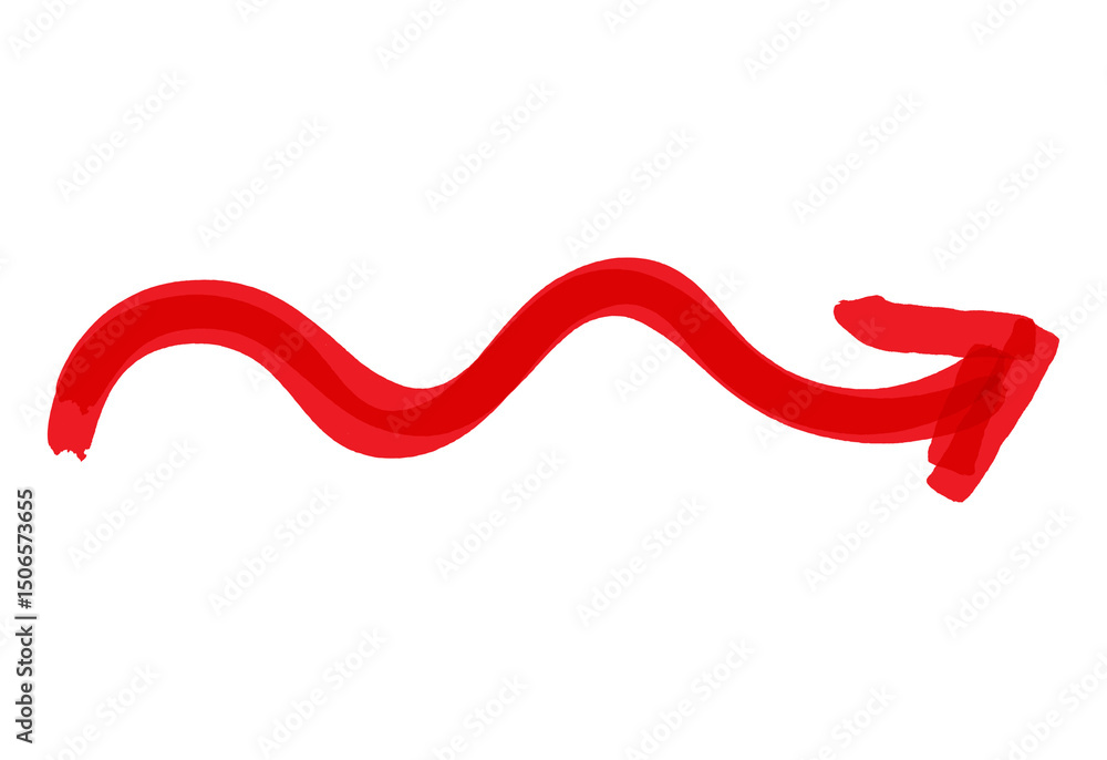Poster red marker arrow, sketch arrow brush drawn, hand drawn arrow doodle style, decorative direction poin