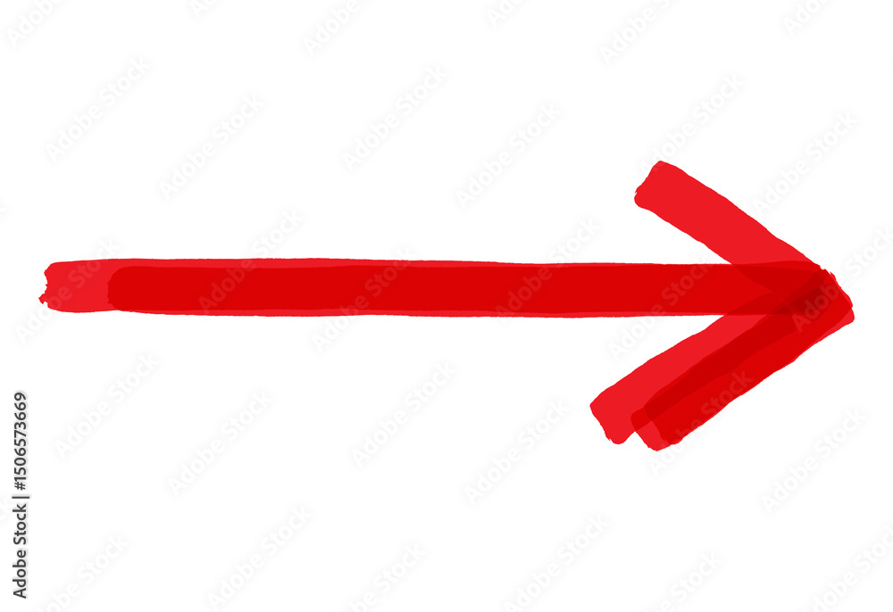 Poster red marker arrow, sketch arrow brush drawn, hand drawn arrow doodle style, decorative direction poin