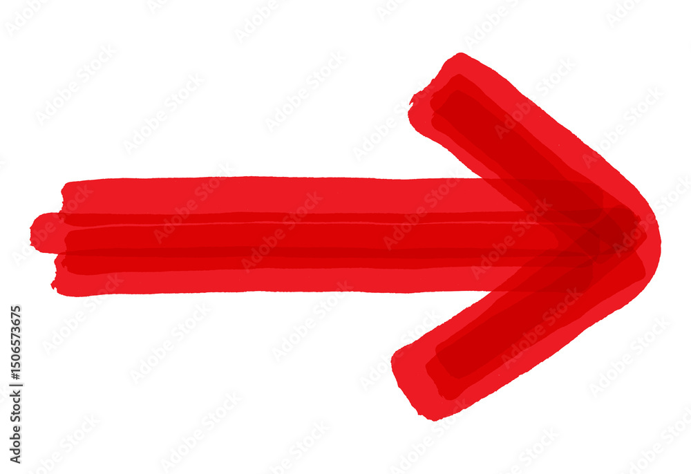 Poster red marker arrow, sketch arrow brush drawn, hand drawn arrow doodle style, decorative direction poin