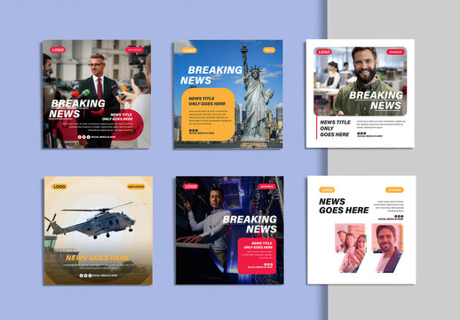 News Headline Card Social Media Post Design Layout