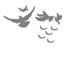 Obraz premium Flying bird silhouette vector