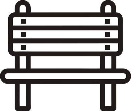 recommend clip art: Bench
                    Clean line art icon of a park bench, flat icon style, editable stroke, black lines on transparent background.
                    
                    