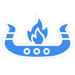 Obraz premium Viking Funeral Icon Style