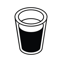 A trendy isometric icon representing clean drinking water glass