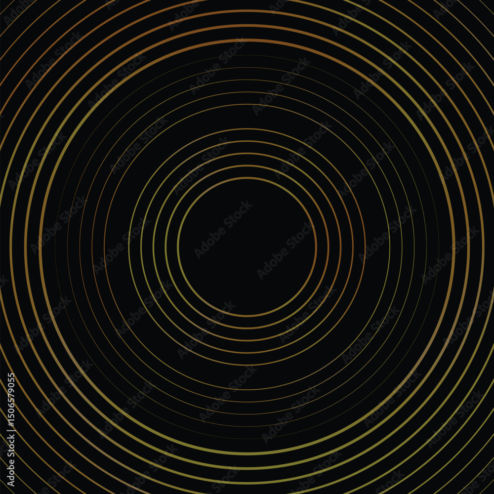 Fototapete Black abstract background with circle lines. technology gaming abstract background. gradient rings. dark radial lines