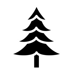 Pine Tree Line Icon Style