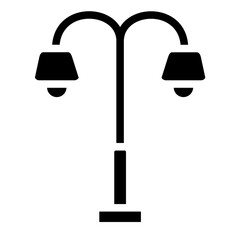 Street Lights Line Icon Style