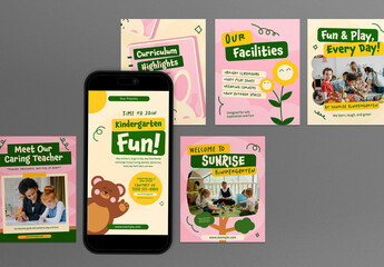 Pink Kiddieland Kindergarten Education Social Media