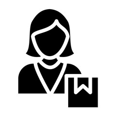 Delivery Women Line Icon Style