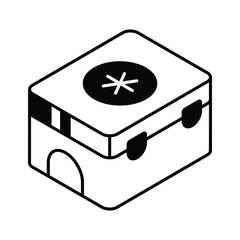 Trendy isometric icon showing a medical kit