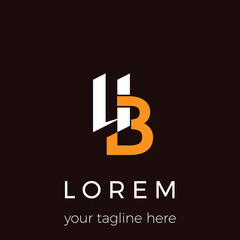 Obraz premium Creative Letter Logo Design UB Icon Template Dark Brown Background