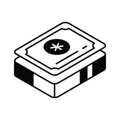Premium isometric style icon of medical certificate sheet