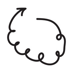 Guide Path Hand-Drawn Arrow - Flowchart Symbol