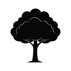 Tree silhouette, cartoon tree silhouette