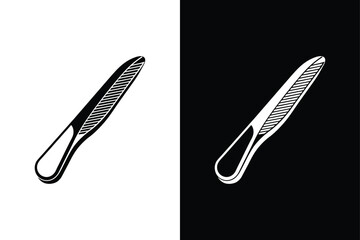 Minimal Tweezers Tool Vector. Black and White Icon Illustration Design