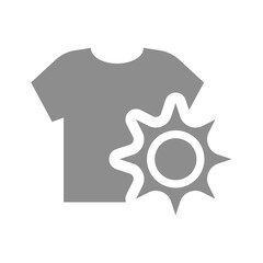 Clothing drying vector icon. Drying machine with t shirt and sun symbol.