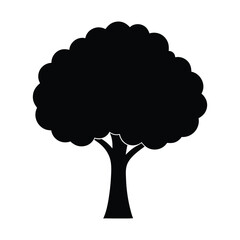 Tree silhouette, cartoon tree silhouette