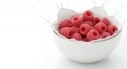 Raspberries in Milk Splash: A Delicious Delight