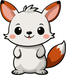 Cute fox illustration vector cartoon design 