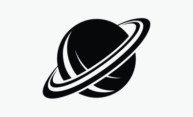 Planet Saturn Silhouette Icon