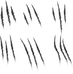 Cat or Tiger Claw Scratch Marks Vector Design with Red and Black Colors