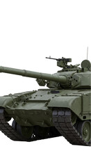 Realistic Illustration Of a Green Tank Isolated on a Transparent Background