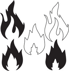 Dynamic Fire Design Vector Illustration with Flames Colors and Font Elements