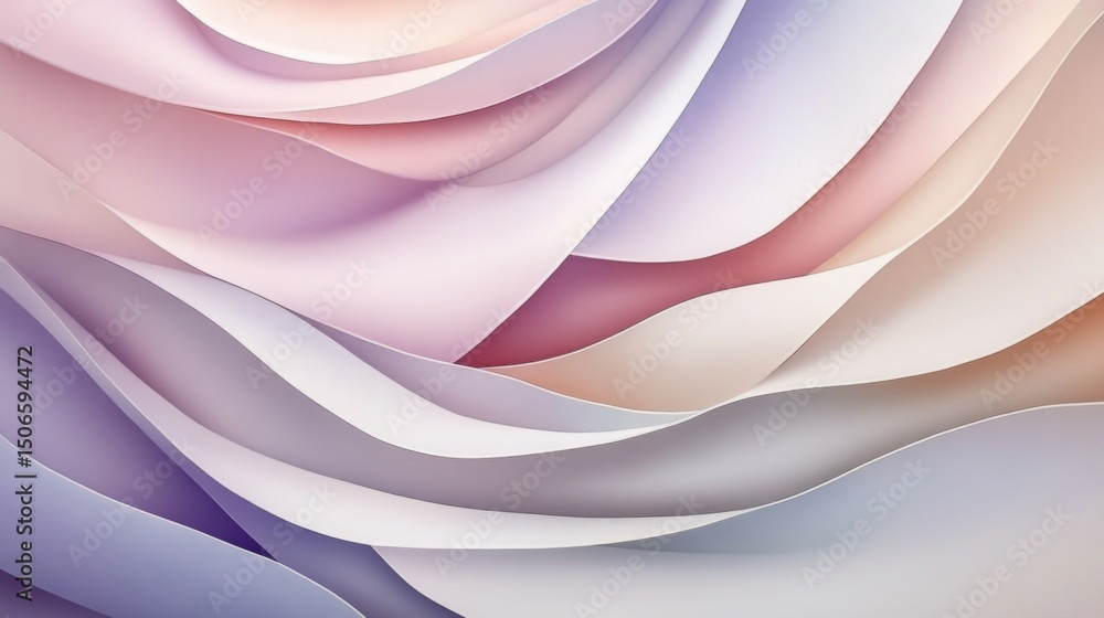 Poster gradient-filled polygons with smooth lines and subtle shadows, arranged to create a modern, abstract