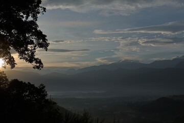 sunset in the mountains