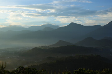 mountain landscape with clouds