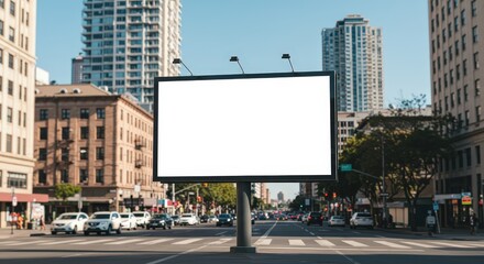Obraz premium Billboard in City Street - Urban Advertising Space