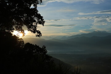 sunset over the mountains