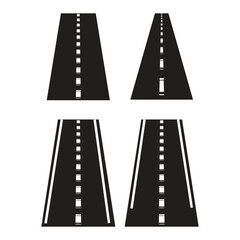 Road Icon Silhouette Design for Navigation Transportation or Mapping Projects