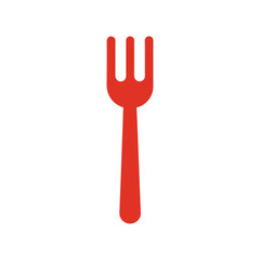 red color fork icon on white background