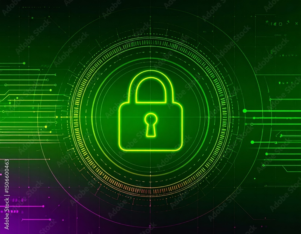Poster abstract background animation lock security concept