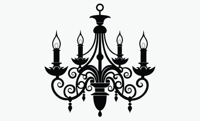 Chandelier Silhouette Illustration