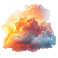Colorful cloud isolated on transparent background