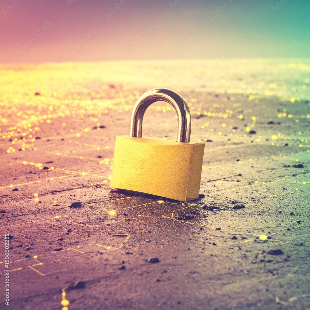 Poster abstract background animation lock security concept