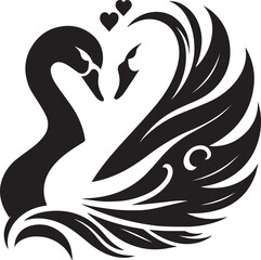 Minimalist Black Swan Silhouette Vector Art – Elegant Curves & Stylized Feathers