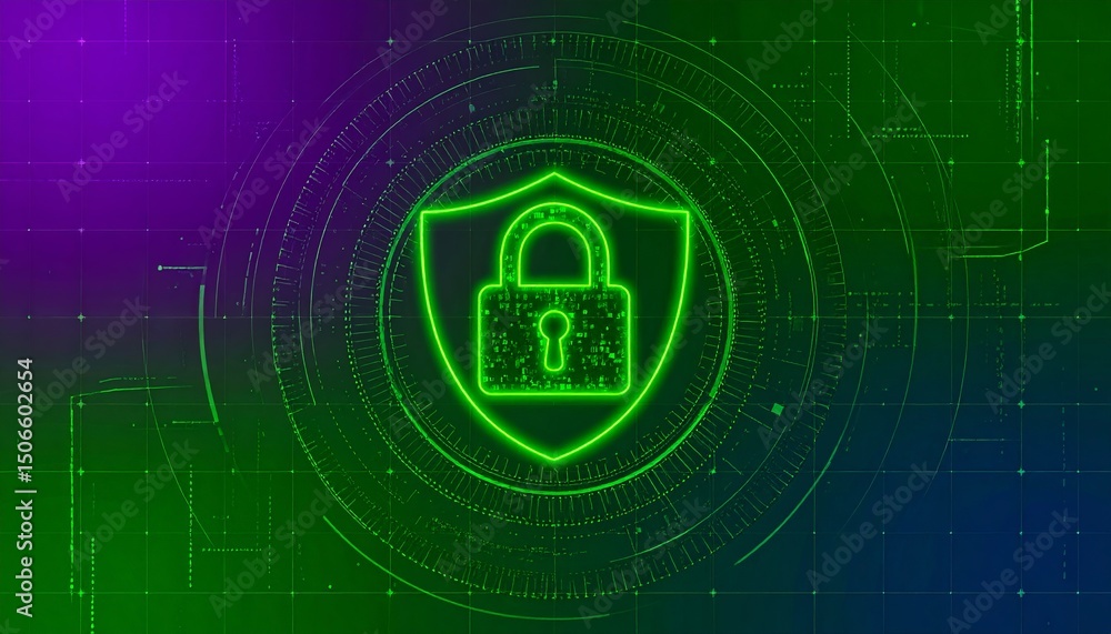Poster abstract background animation lock security concept