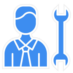 Worker Male Icon Style