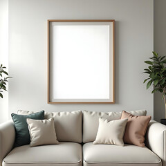 An empty frame in the modern living room