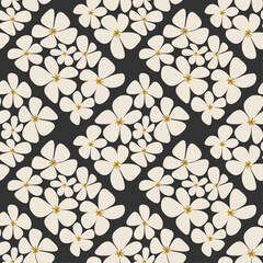 Trendy minimalist seamless botanical pattern with abstract creative hand drawn composition