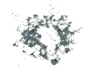 3D Water Splash isolated on white