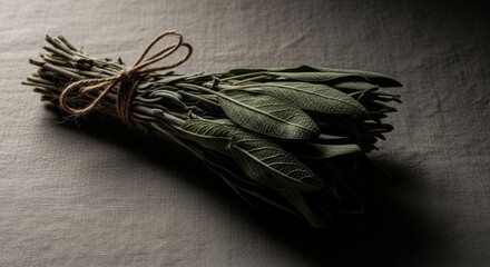 Bundle of dried sage leaves